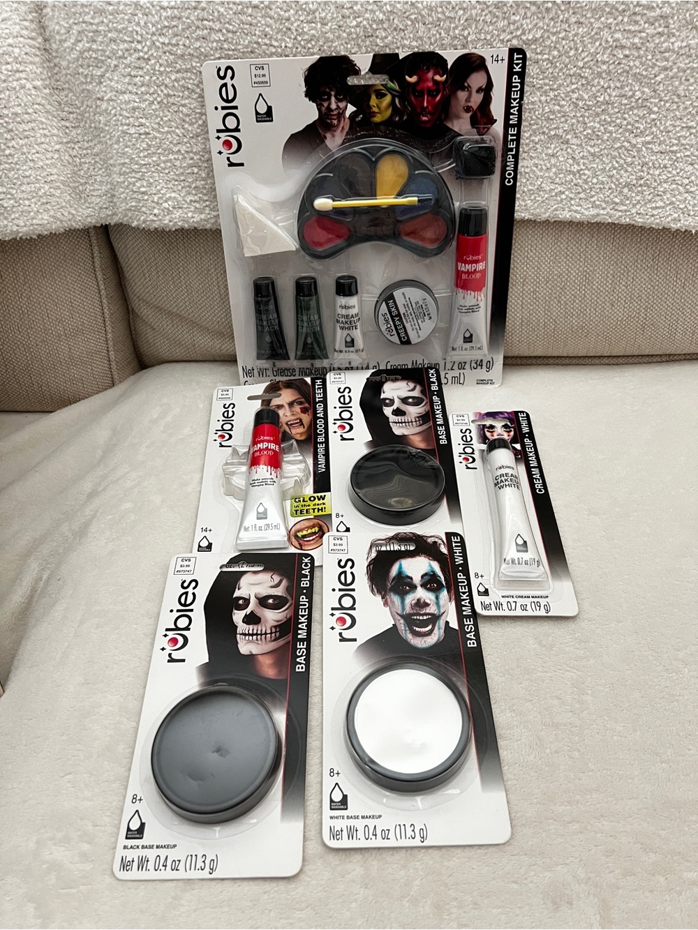 Lot bundle of Halloween makeup items for age 8+